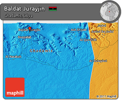 Political 3D Map of Baldat Jurayjin
