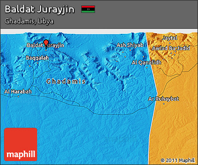 Political 3D Map of Baldat Jurayjin