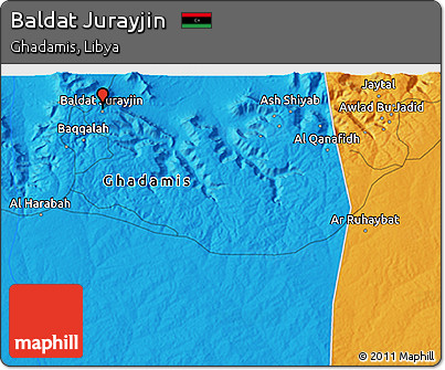 Political 3D Map of Baldat Jurayjin