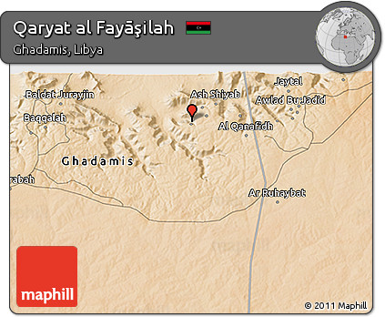 Satellite 3D Map of Qaryat Al Fayāşilah