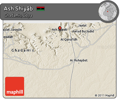 Shaded Relief 3D Map of Ash Shiyāb