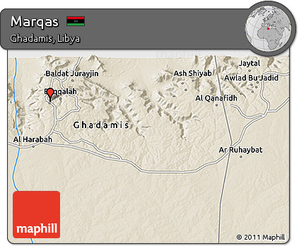Shaded Relief 3D Map of Marqas