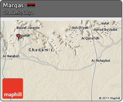 Shaded Relief 3D Map of Marqas