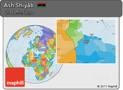 Political Location Map of Ash Shiyāb