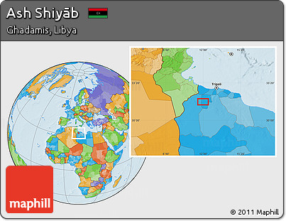 Political Location Map of Ash Shiyāb