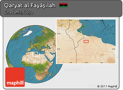 Satellite Location Map of Qaryat Al Fayāşilah