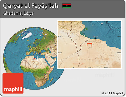 Satellite Location Map of Qaryat Al Fayāşilah