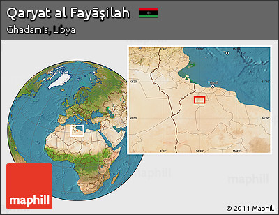 Satellite Location Map of Qaryat Al Fayāşilah