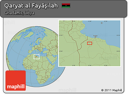Savanna Style Location Map of Qaryat Al Fayāşilah
