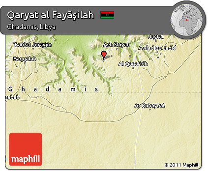 Physical Map of Qaryat Al Fayāşilah