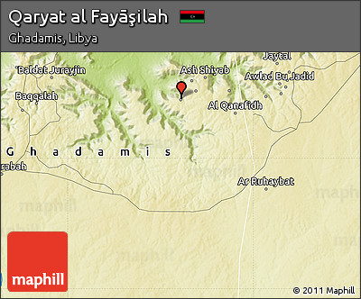 Physical Map of Qaryat Al Fayāşilah