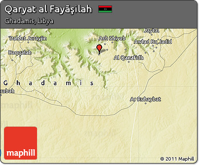 Physical Map of Qaryat Al Fayāşilah