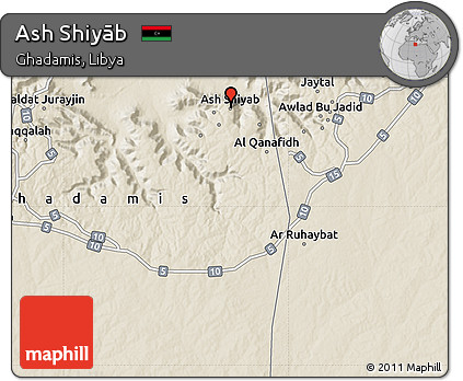 Shaded Relief Map of Ash Shiyāb