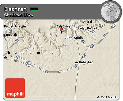 Shaded Relief Map of Dashrah