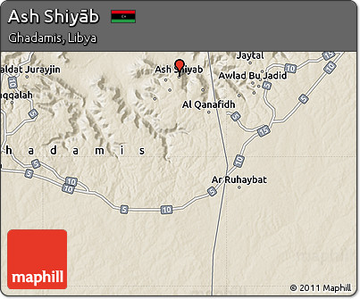 Shaded Relief Map of Ash Shiyāb