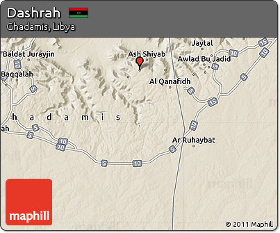 Shaded Relief Map of Dashrah
