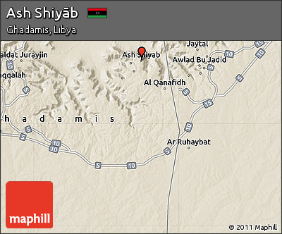 Shaded Relief Map of Ash Shiyāb