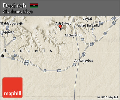 Shaded Relief Map of Dashrah