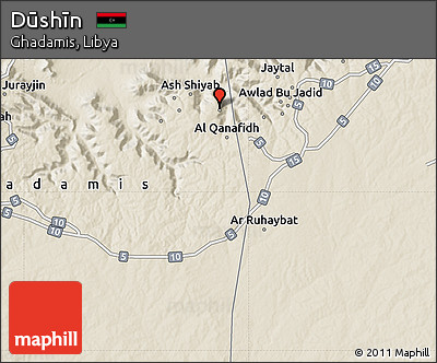 Shaded Relief Map of Dūshīn