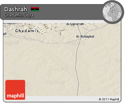 Shaded Relief Panoramic Map of Dashrah