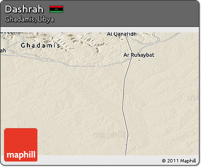 Shaded Relief Panoramic Map of Dashrah
