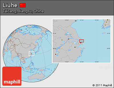 Gray Location Map of Liuhe