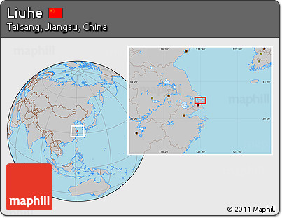 Gray Location Map of Liuhe