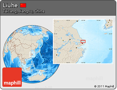 Shaded Relief Location Map of Liuhe