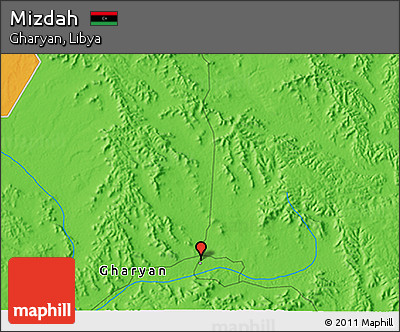 Political 3D Map of Mizdah