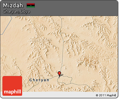 Satellite 3D Map of Mizdah