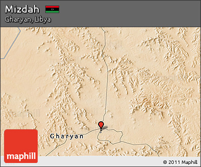 Satellite 3D Map of Mizdah