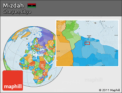 Political Location Map of Mizdah