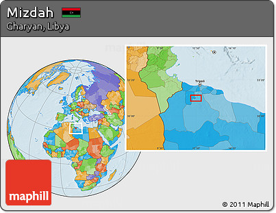 Political Location Map of Mizdah