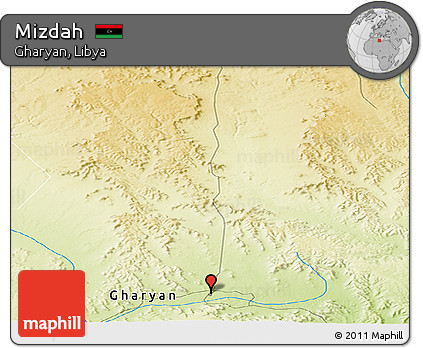 Physical Panoramic Map of Mizdah