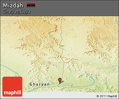 Physical Panoramic Map of Mizdah