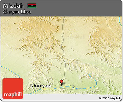 Physical Panoramic Map of Mizdah