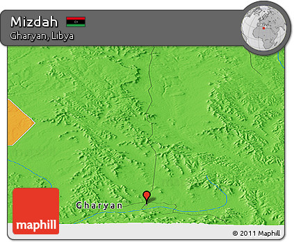 Political Panoramic Map of Mizdah