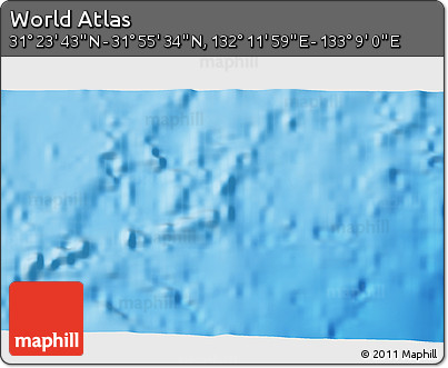 Physical 3D Map of the Area around 31° 39' 38" N, 132° 40' 30" E
