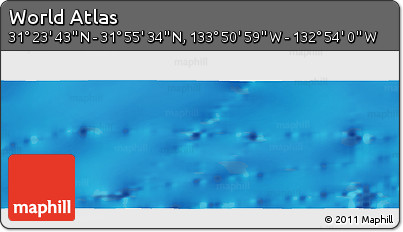 Shaded Relief Panoramic Map of the Area around 31° 39' 38" N, 133° 22' 30" W