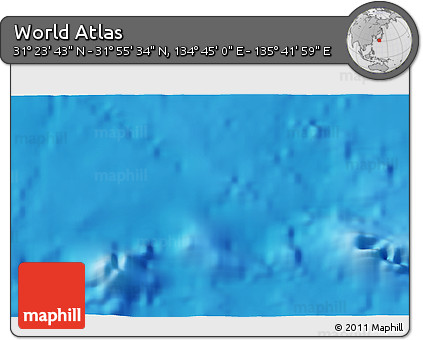 Physical 3D Map of the Area around 31° 39' 38" N, 135° 13' 29" E