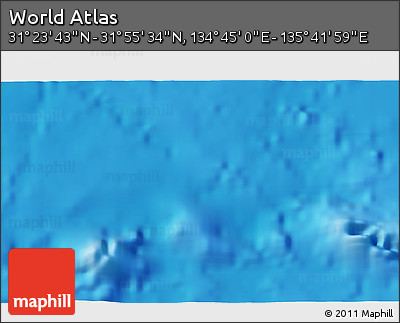 Physical 3D Map of the Area around 31° 39' 38" N, 135° 13' 29" E