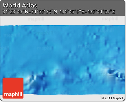 Physical 3D Map of the Area around 31° 39' 38" N, 135° 13' 29" E