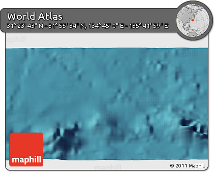 Satellite 3D Map of the Area around 31° 39' 38" N, 135° 13' 29" E