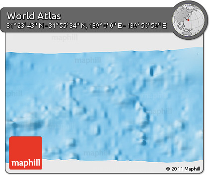 Shaded Relief 3D Map of the Area around 31° 39' 38" N, 139° 28' 29" E