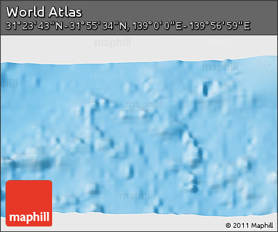 Shaded Relief 3D Map of the Area around 31° 39' 38" N, 139° 28' 29" E