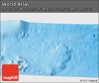 Physical 3D Map of the Area around 31° 39' 38" N, 140° 19' 29" E
