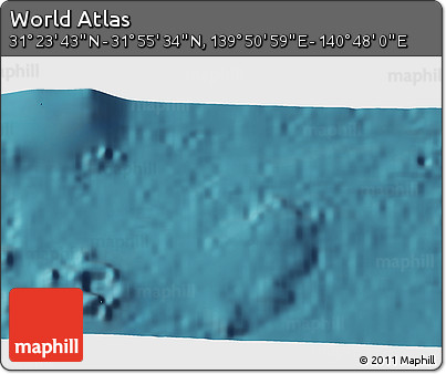 Satellite 3D Map of the Area around 31° 39' 38" N, 140° 19' 29" E