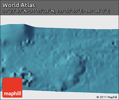 Satellite 3D Map of the Area around 31° 39' 38" N, 140° 19' 29" E