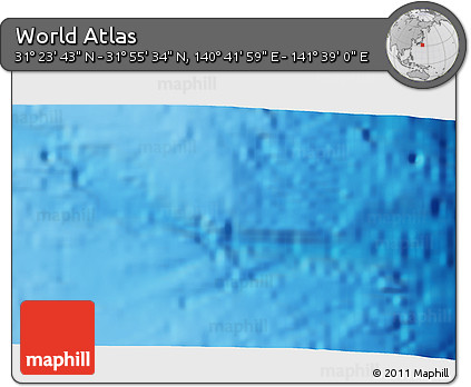 Physical 3D Map of the Area around 31° 39' 38" N, 141° 10' 30" E