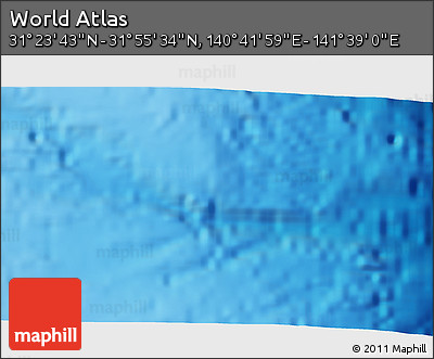 Physical 3D Map of the Area around 31° 39' 38" N, 141° 10' 30" E